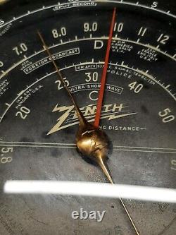 1930's ZENITH Tube Radio SHUTTER DIAL FACE withGLASS NEEDLES/POINTERS Chassis 1203