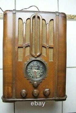 1936 ZENITH RADIO MODEL 5-S-29 AM/SHORT Wave, Working, Dial Needs New Belt
