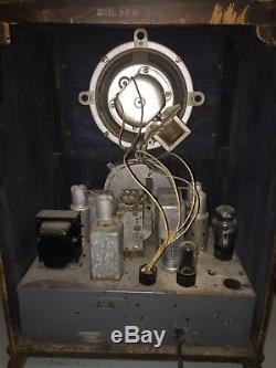 1936 Zenith Black Dial Model 6-V-27 Working Vacuum Tube Giant Tombstone Radio