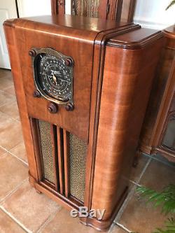 1936 Zenith Model 6S152 Working Vacuumtube Wood Cabinet Classic Black Dial Radio
