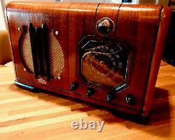 1937 Air King Antique Radio RESTORED Black Dial Deco With VASE & BOSE BLUETOOTH