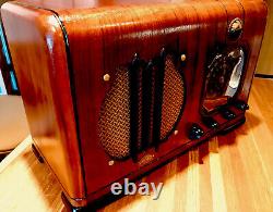 1937 Air King Antique Radio RESTORED Black Dial Deco With VASE & BOSE BLUETOOTH
