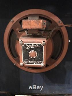 1937 Zenith Black Dial Model 5S151 Working Vacuum Tube Console Radio