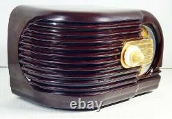 1939 Zenith 6D311 Deco Streamline Style AM Tube Radio Brown Restored Excellent