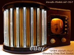 1939 Zenith 6D-317 World's Fair Glowing Glass Rod Radio one of only two