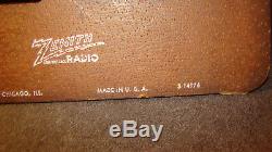 1940'S Vintage Zenith S14976 Desktop AM Tube Radio