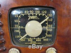 1941 Clean Zenith Radio, Model 6d526, Working Condition, Art Deco Toaster Case