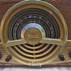 1947 ZENITH 6R886 6 Tube AM Radio Phonograph Wood Chassis 6E02 Restorative Deco