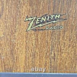 1947 ZENITH 6R886 6 Tube AM Radio Phonograph Wood Chassis 6E02 Restorative Deco