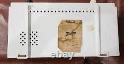 1950 Works! Vintage MCM Zenith Clock Radio Model L727 Alarm Tube Mid Century