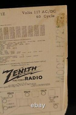 1950 Zenith AM/FM Tube Radio Model H725 Tube Type Working