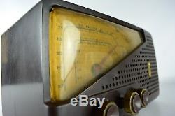 1950 Zenith Armstrong AM FM Bakelite Radio S-14549 Brown Table Old Antique Tube