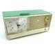 1950s 60s Vintage Zenith Clock Radio Alarm Model S-51289 Teal Tube Tested Works