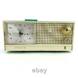 1950s 60s Vintage Zenith Clock Radio Alarm Model S-51289 Teal Tube Tested Works