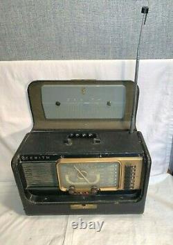 1950s Vintage ZENITH TRANSOCEANIC Shortwave 7 Band TUBE RADIO H500 US Army
