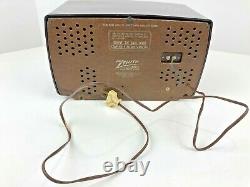 1950s Zenith Brown AM/FM Bakelite Tube Radio Model H723 Cracked Body Tested USA