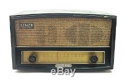 1950s Zenith G730 Tube Radio / Wood Cabinet AM FM withPhono Jack Working