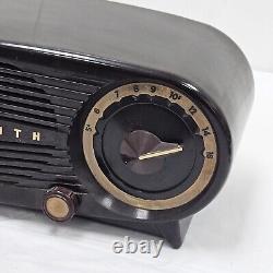 1950s Zenith Radio S-18535 Walnut Owl Eyes Parts or Repair No Wire