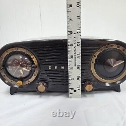 1950s Zenith Radio S-18535 Walnut Owl Eyes Parts or Repair No Wire