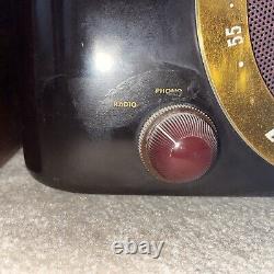 1952 Zenith J664 Tube Radio Record Player Cobra Matic Variable Speed Bakelite