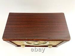 1956 Zenith B835R Vintage AM FM Radio High Fidelity Mahogany Wood Case