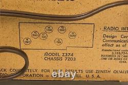 1969 Zenith Z374 Vintage Radio With Tubes Awesome Retro Atomic Alarm Clock Works
