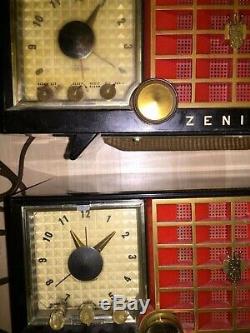 2 VINTAGE 1950s EAMES ERA ZENITH ART DECO MID CENTURY ANTIQUE ATOMIC TUBE RADIO
