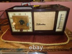 3 Vintage Tube Radio clocks, General Electric, Silvertone & Zenith