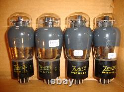 4 Matched Tv-7 Tested Good Zenith 6v6g Radio Vacuum Tubes Type 6v6g Smoke Glass