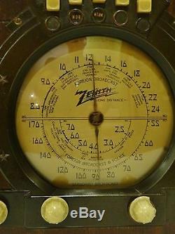 Antique 1939 ZENITH 6S322 Tube Radio NICE restored chassis