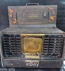 Antique Radio Zenith Model 8G005Y Transoceanic (1947) Clipper Portable USA Made