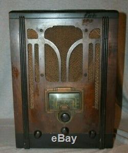 Antique Rca Tombstone Radio Model 5t 1936 Art Deco Sky Scraper