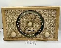 Antique Vintage ZENITH A835 Atomic MCM Jetsons Wood Tube Radio Tested See Video