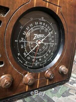 Antique Wood Zenith Vintage Tube Radio 5 S 119