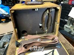 Antique Zenith 5G401 Luggage style portable tube radio canvas cabinet working