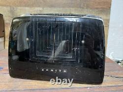 Antique Zenith Wavemagnet 6G801Y Black Tube Radio Powers On Caught 2 Stations