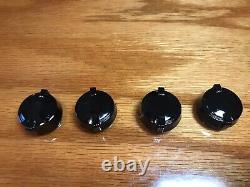 Antique radio knob parts #4- Lot large refinished In high gloss Black