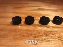 Antique radio knob parts #4- Lot large refinished In high gloss Black