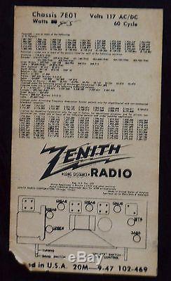 BEAUTIFUL Working VTG (1948) Zenith 7H820 Bakelite Tube Radio Dual-Band FM