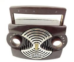 C. 1953 Zenith K412-R Owl Eyes TUBE RADIO, 6-1/2, WORKS