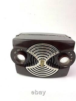 C. 1953 Zenith K412-R Owl Eyes TUBE RADIO, 6-1/2, WORKS