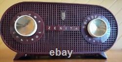 Cranberry Red Owl Eye 1955 Zenith Radio Model R510R Now a Bluetooth Speaker
