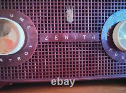 Cranberry Red Owl Eye 1955 Zenith Radio Model R510R Now a Bluetooth Speaker