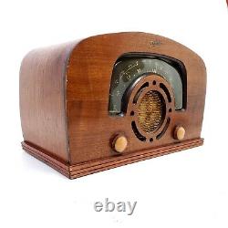 For Repair VTG 1942 Zenith Tube Radio 6D2620 Broadcast Shortwave AM Curved Wood