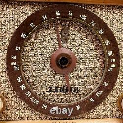 For Repair Vintage Zenith Tube Radio High Fidelity B835R AM/FM Wood Table Oak
