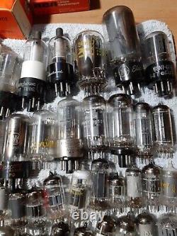 Lot of 113 Radio Vacuum Tubes Philips Westinghouse RCA GE Zenith Admiral Rogers