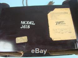 Lot of 2 Vtg Zenith Bakelite Table Tube Radios Model Y723 & J615 Art Deco Retro