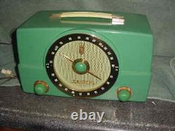 NEAR MINT ANTIQUE VINTAGE BAKELITE 1950's ZENITH AM FM TUBE RADIO WORKS