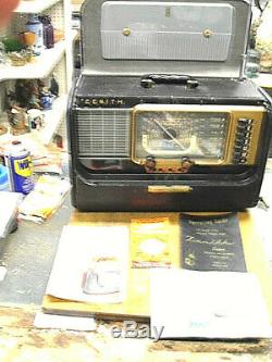 NICE, CLEAN & WELL WORKING 1952 ZENITH TRANS-OCEANIC H500 TUBE RADIO 66 yr. Old