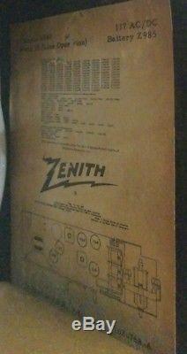 NICE ZENITH TRANS-OCEANIC H500 Vintage Tube RADIO Manual Papers Included -READ